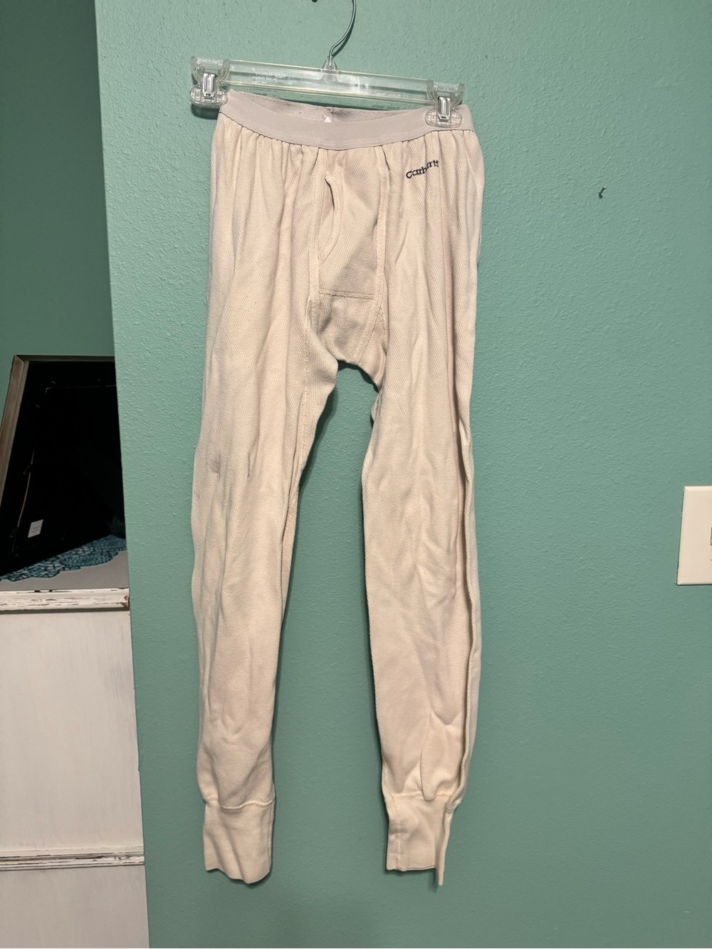 Carhartt Men’s Cream Thermal Sweatpants Long Johns